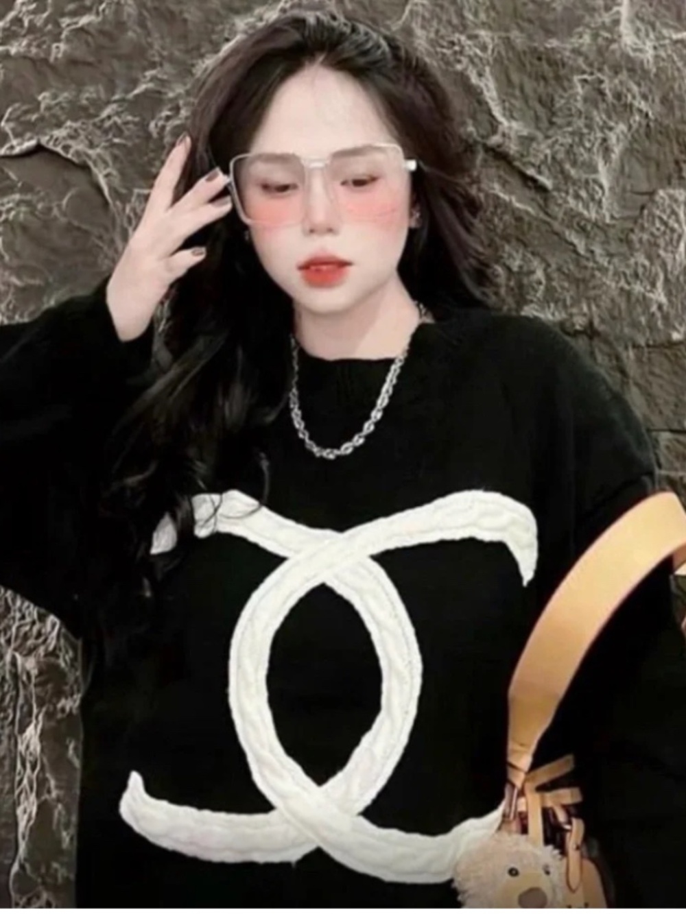 Soft black luxe CC sweater - Picture 2 of 3